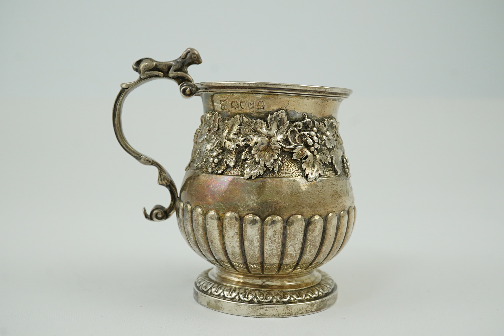 A George IV demi-fluted silver christening cup, by Eames & Barnard